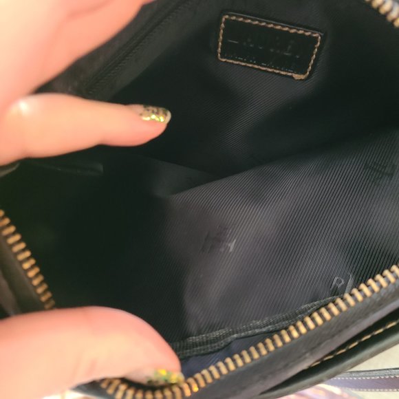 Vintage Black Ralph Lauren 'Lauren' Cotton & Leather Crossbody Bag - Picture 8 of 16